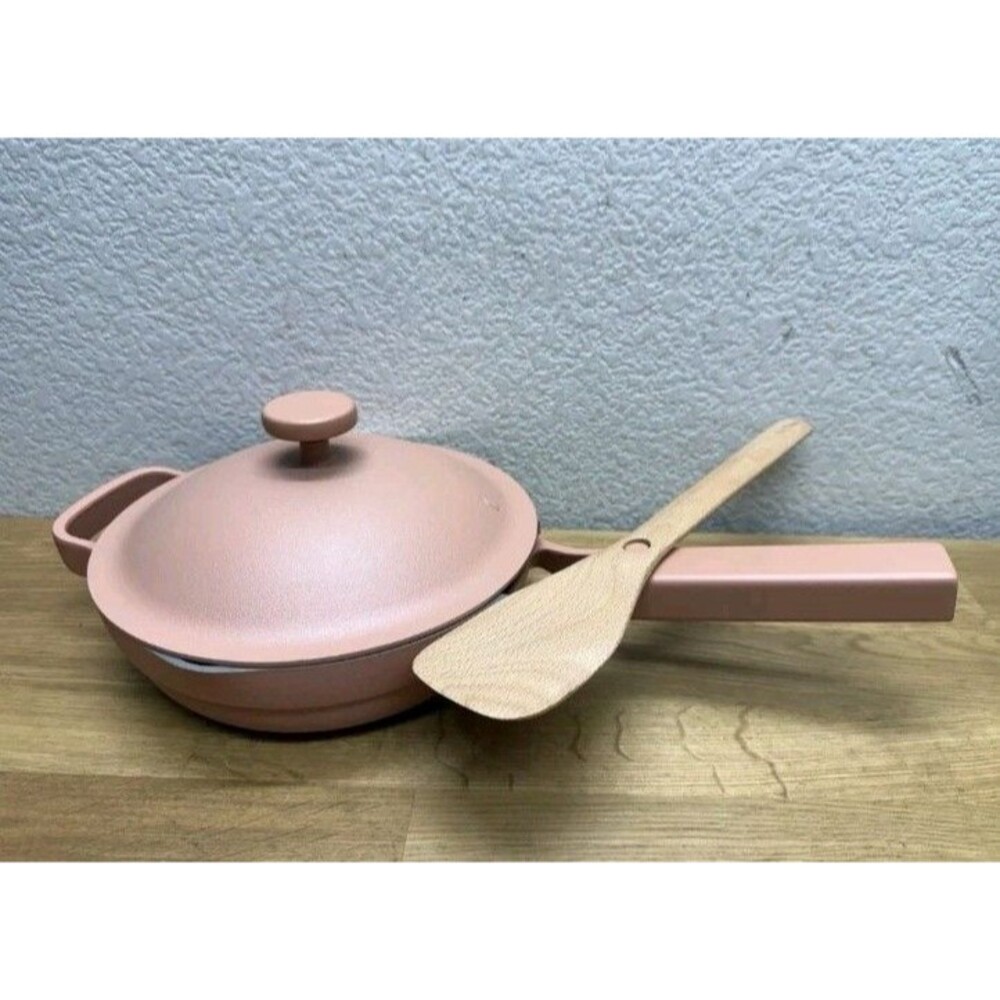 Our Place 8.5" Ceramic Nonstick Mini Always Pan SPICE 1.2 QT Pan Lid Spatula